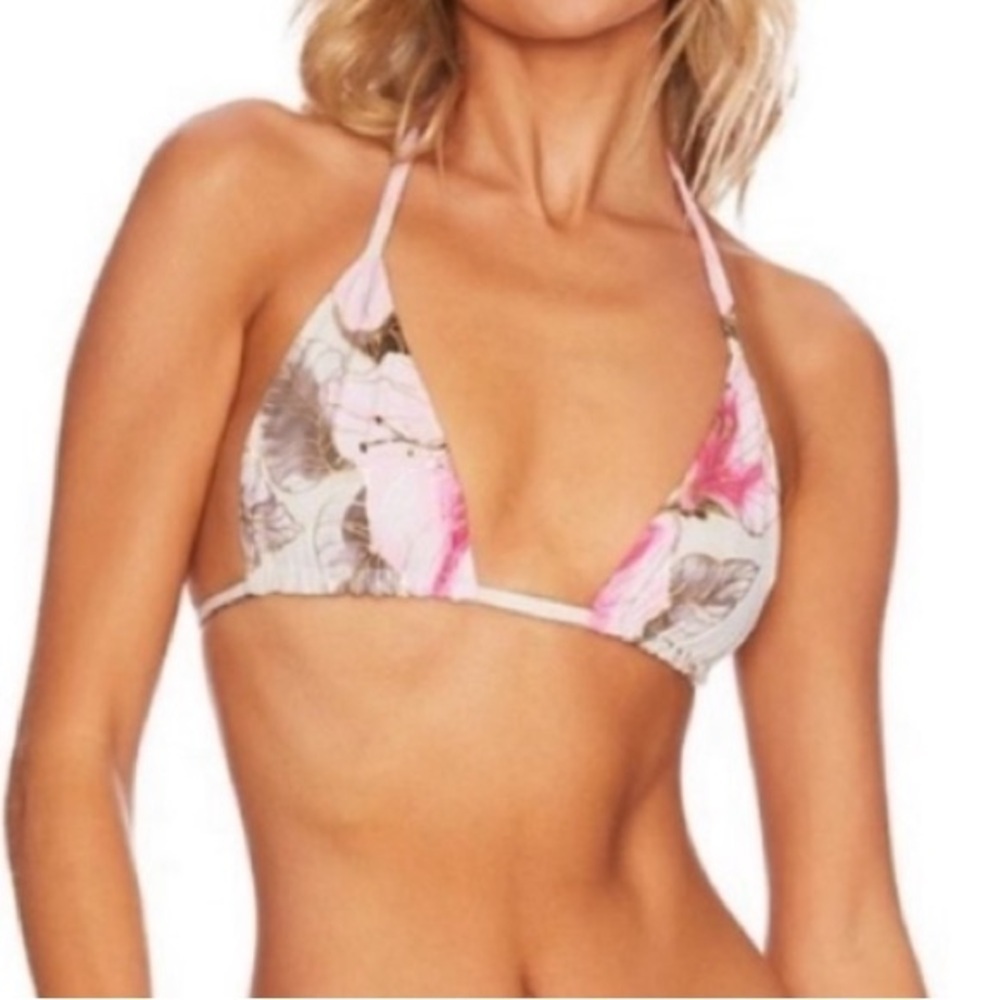 New! Beach Riot soleil golden Floral Bikini Top 1481